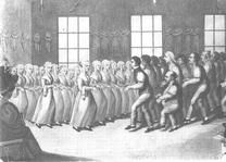 SA0717a - Illustration of Shakers dancing.
